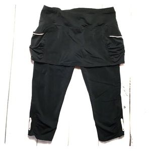 Athleta Black Workout Pants With Attached Skirt